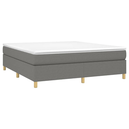 Bed Frame Dark gray Polyester, Plywood, Engineered wood King