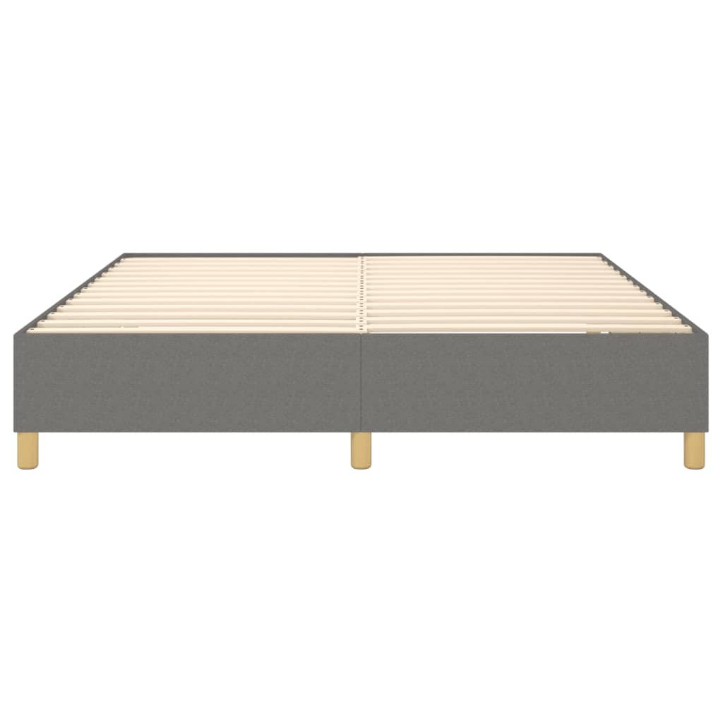 Bed Frame Dark gray Polyester, Plywood, Engineered wood King