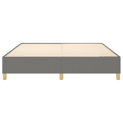 Bed Frame Dark gray Polyester, Plywood, Engineered wood King