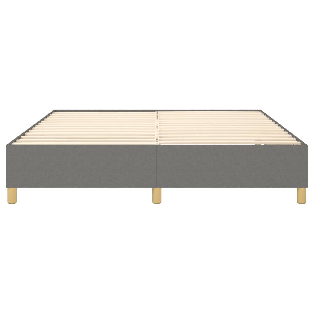 Box Spring Bed Frame Dark Gray California King Fabric (US Only)