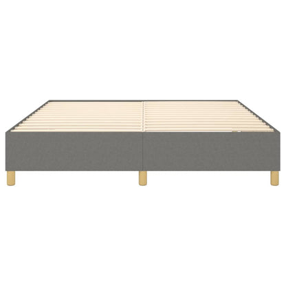 Box Spring Bed Frame Dark Gray California King Fabric (US Only)