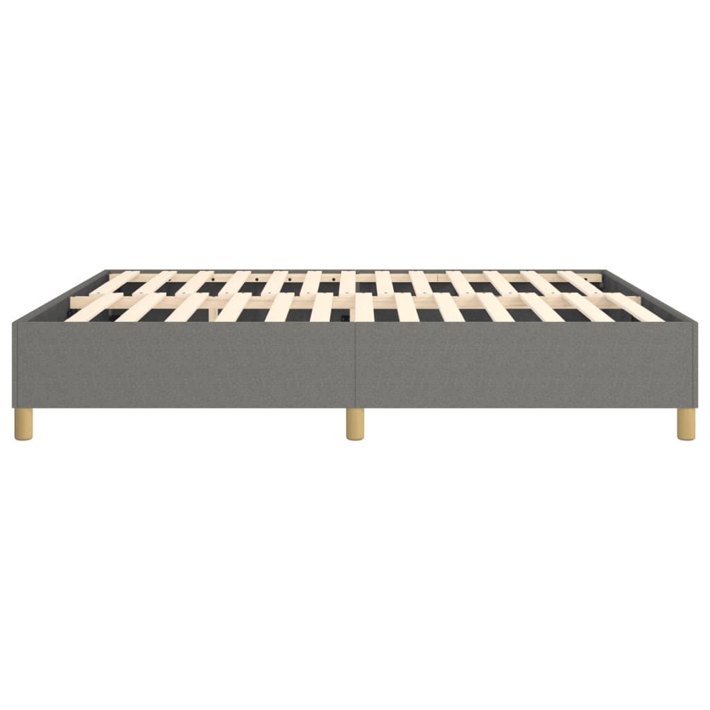 Box Spring Bed Frame Dark Gray California King Fabric (US Only)