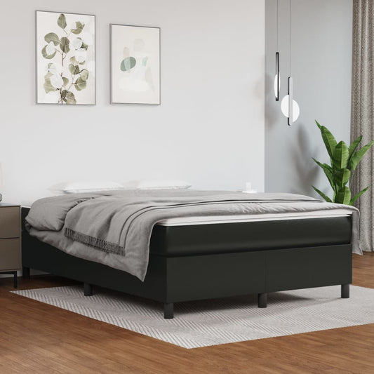 Bed Frame Black Faux leather, plywood, engineered wood Double