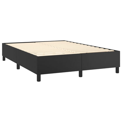Bed Frame Black Faux Leather, Plywood, Engineered Wood Queen