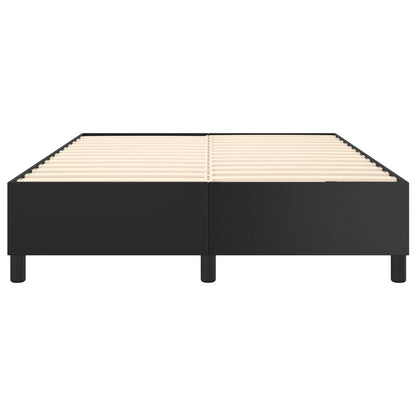 Bed Frame Black Faux Leather, Plywood, Engineered Wood Queen