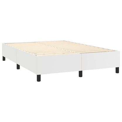 Bed Frame White Faux leather, plywood, engineered wood Queen