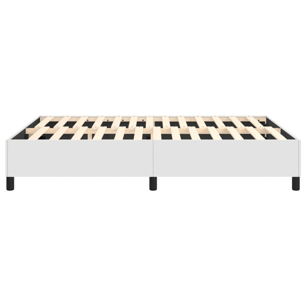 Bed Frame White Faux leather, plywood, engineered wood Queen