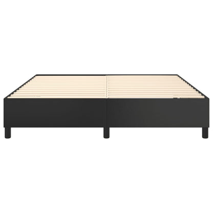 Bed Frame Black Faux leather, plywood, engineered wood King