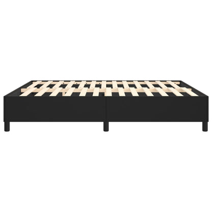 Bed Frame Black Faux leather, plywood, engineered wood King