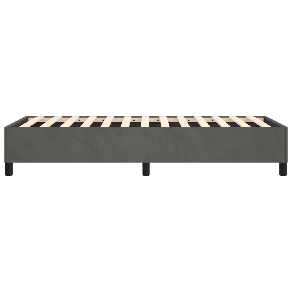 Bed Frame Dark Grey Velvet (100% polyester), Plywood, Engineered wood