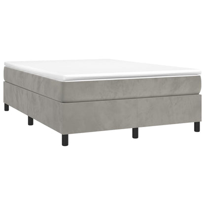 Bed Frame Light Grey Velvet, Plywood, Engineered wood Full Modern