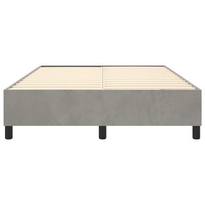 Bed Frame Light Grey Velvet, Plywood, Engineered wood Full Modern