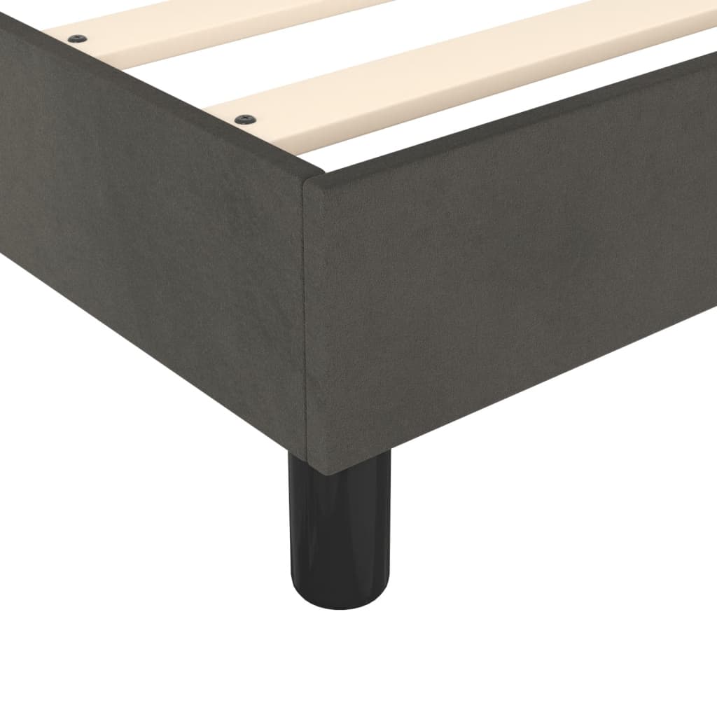 Bed Frame Dark Grey Velvet (100% polyester), plywood, engineered wood