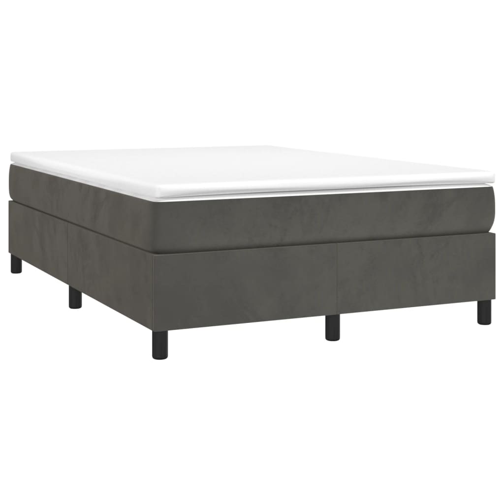 Bed Frame Dark grey Velvet, plywood, engineered wood Queen Modern
