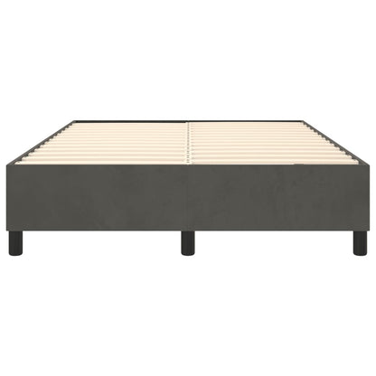 Bed Frame Dark grey Velvet, plywood, engineered wood Queen Modern