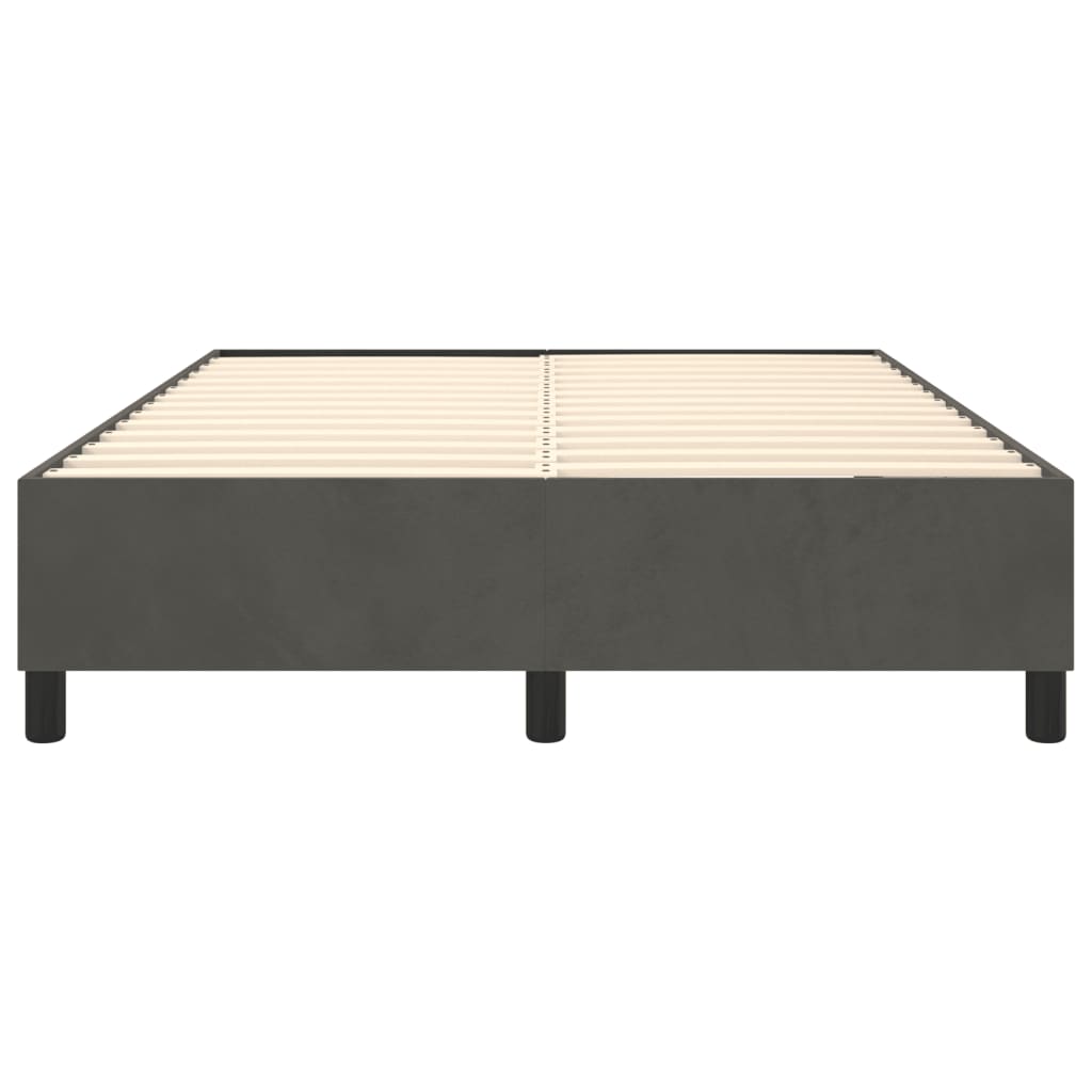 Bed Frame Dark grey Velvet, plywood, engineered wood Queen Modern