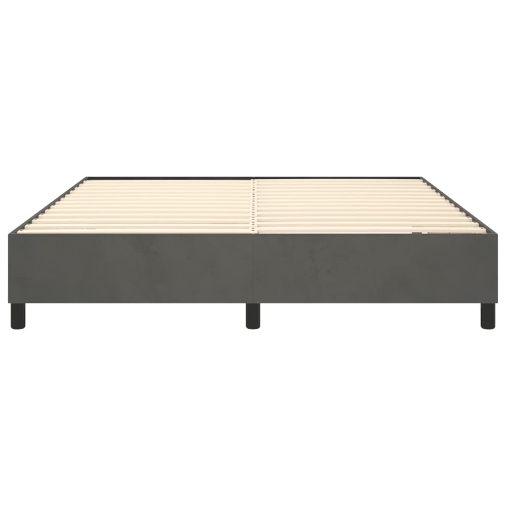 Bed Frame Dark Grey Velvet (100% polyester), plywood, engineered wood