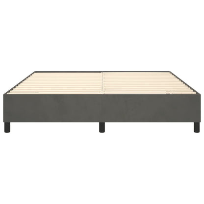 Bed Frame Dark Grey Velvet (100% polyester), plywood, engineered wood
