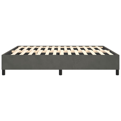Bed Frame Dark Grey Velvet (100% polyester), plywood, engineered wood
