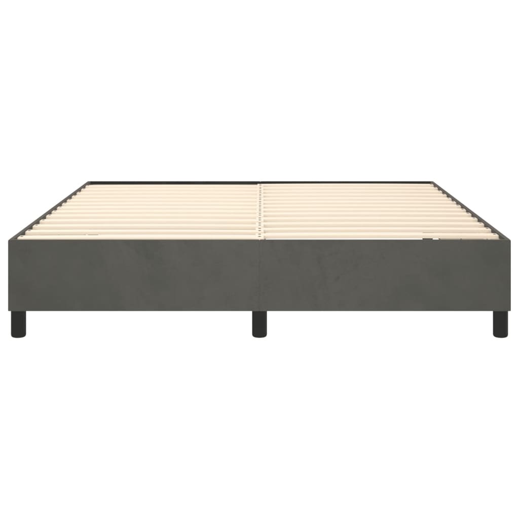 Bed Frame Dark Gray Velvet, plywood, engineered wood