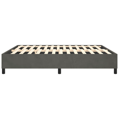 Bed Frame Dark Gray Velvet, plywood, engineered wood