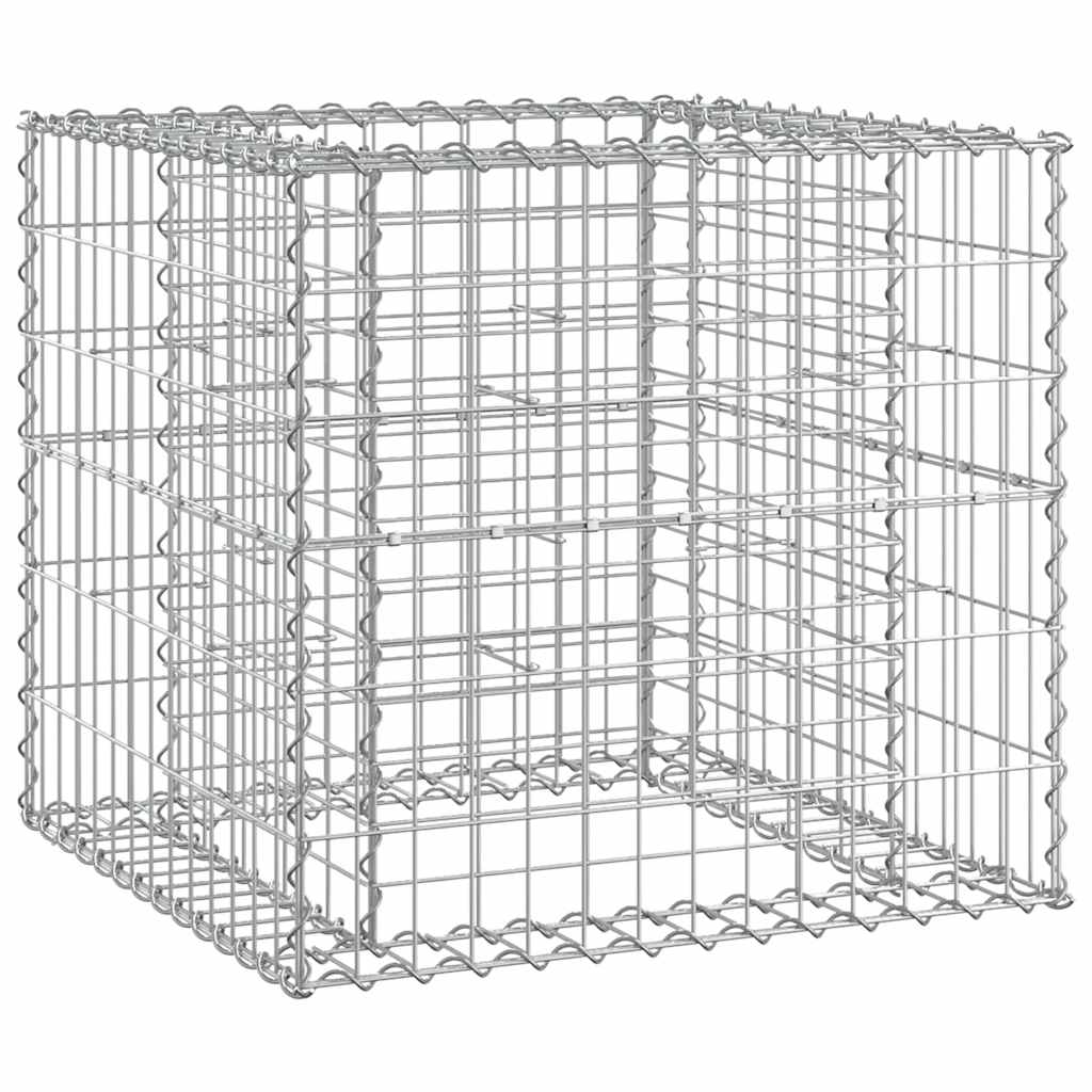 Garden Bench With Gabion Basket Natural Pine, Silver