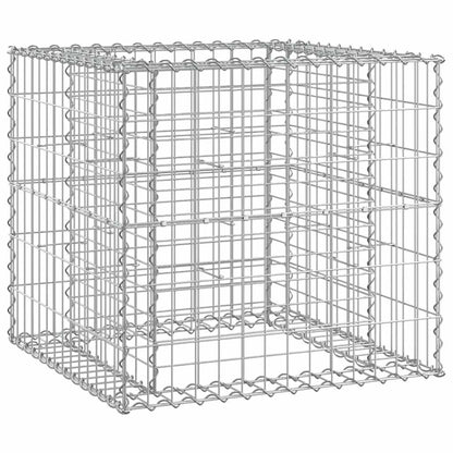 Garden Bench With Gabion Basket Natural Pine, Silver