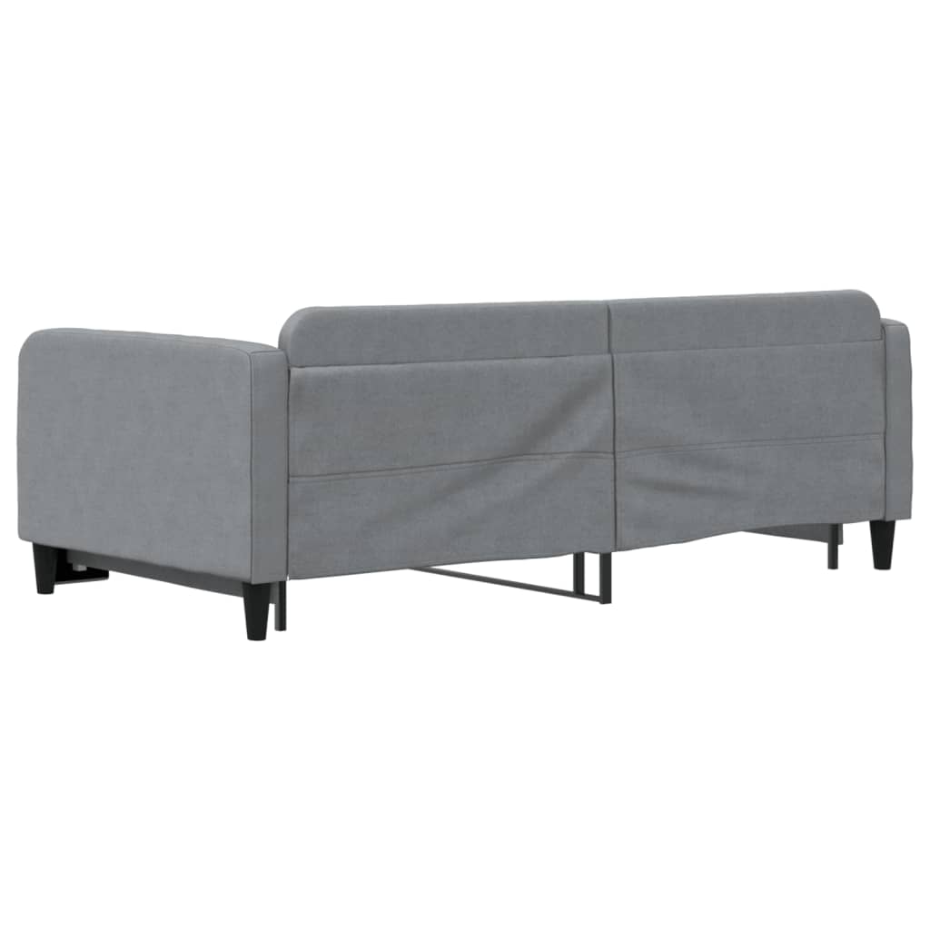 Daybed With Trundle Light grey Polyester, Wood, Metal Standard