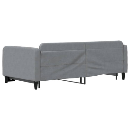 Daybed With Trundle Light grey Polyester, Wood, Metal Standard