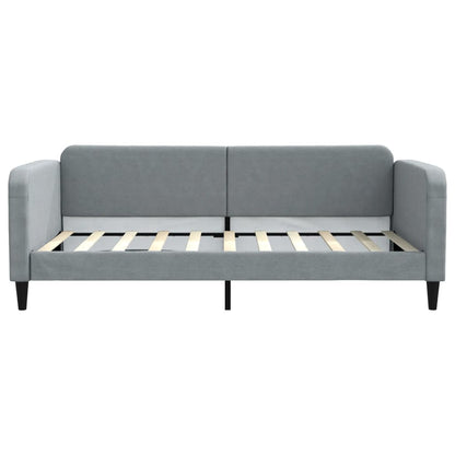 Daybed With Trundle Light grey Polyester, Wood, Metal Standard