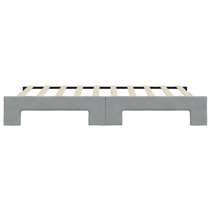 Daybed With Trundle Light grey Polyester, Wood, Metal Standard