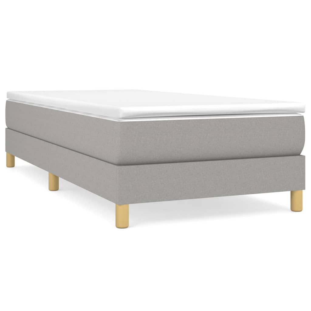 Box Spring Bed with Mattress Light Gray 39.4"x74.8" Twin Fabric