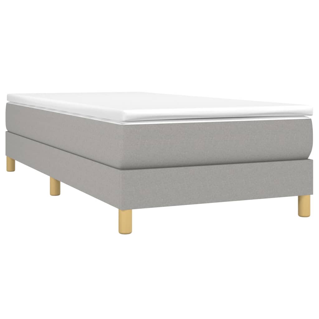 Box Spring Bed with Mattress Light Gray 39.4"x74.8" Twin Fabric