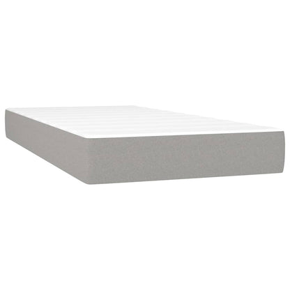 Box Spring Bed with Mattress Light Gray 39.4"x74.8" Twin Fabric