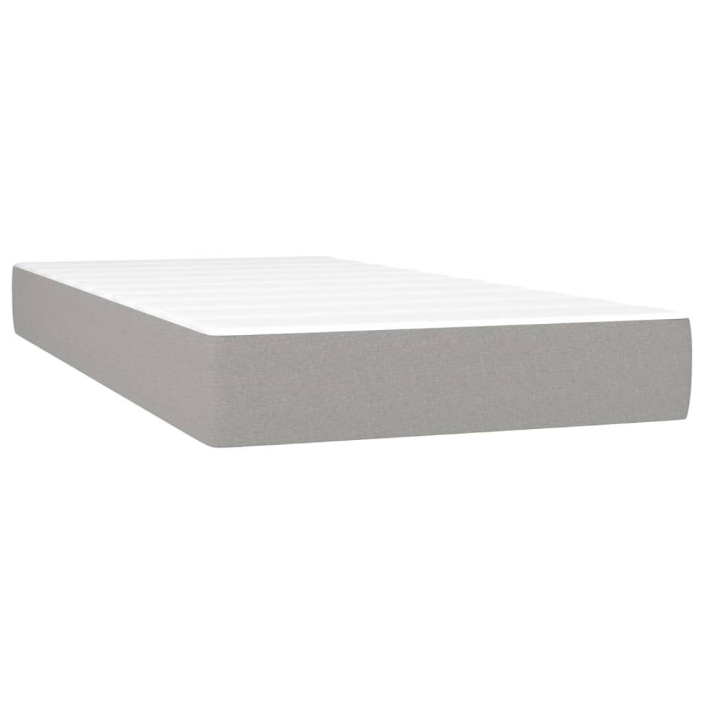 Box Spring Bed with Mattress Light Gray 39.4"x74.8" Twin Fabric
