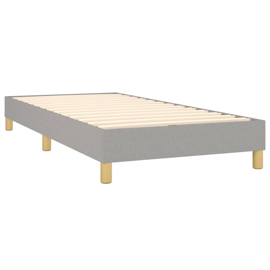 Box Spring Bed with Mattress Light Gray 39.4"x74.8" Twin Fabric