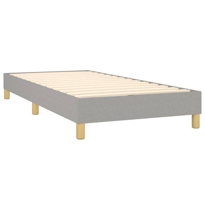 Box Spring Bed with Mattress Light Gray 39.4"x74.8" Twin Fabric