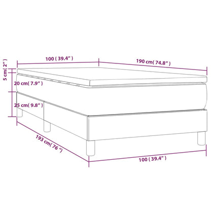 Box Spring Bed with Mattress Light Gray 39.4"x74.8" Twin Fabric