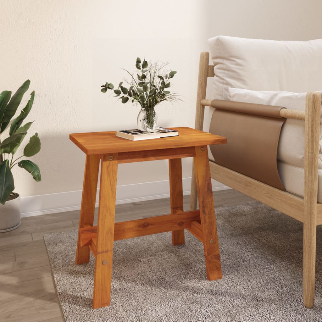 Stool Natural Wood Solid Acacia wood Medium Decorative Inlays