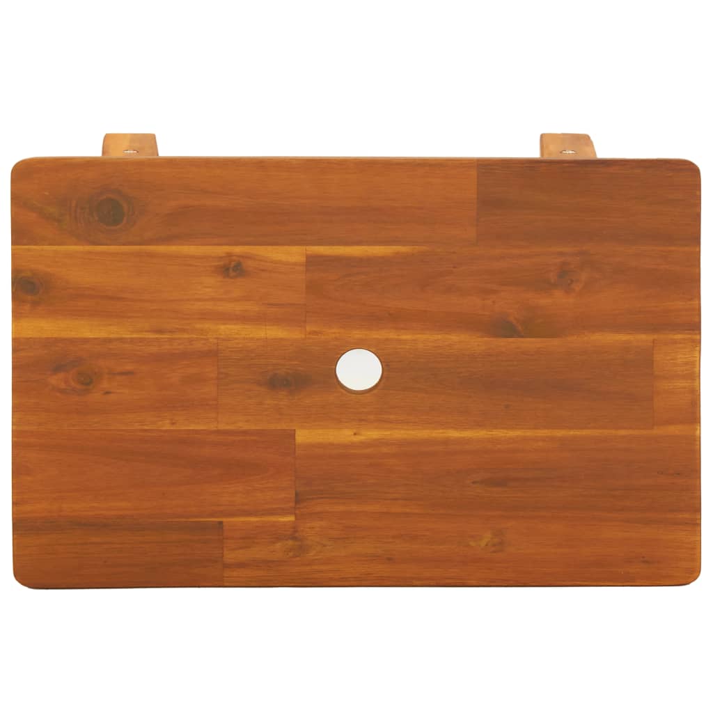 Stool Natural Wood Solid Acacia wood Medium Decorative Inlays