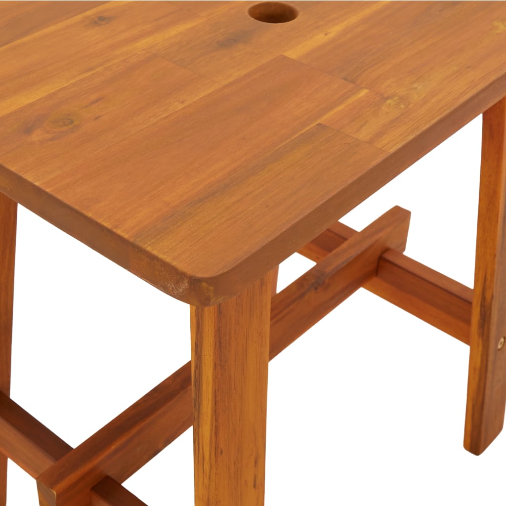 Stool Natural Wood Solid Acacia wood Medium Decorative Inlays