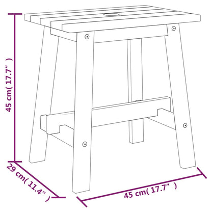 Stool Natural Wood Solid Acacia wood Medium Decorative Inlays