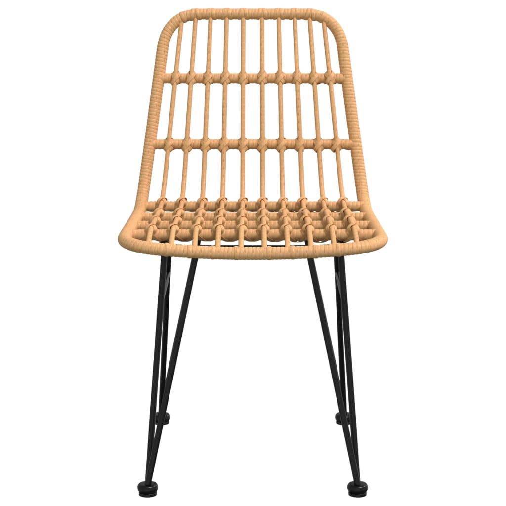 Garden Chair Set of 2 Black Steel, polyethylene with a rattan look