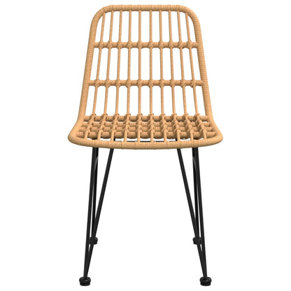 Garden Chair Set of 2 Black Steel, polyethylene with a rattan look