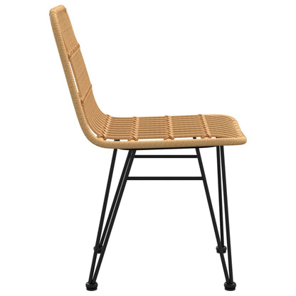 Garden Chair Set of 2 Black Steel, polyethylene with a rattan look