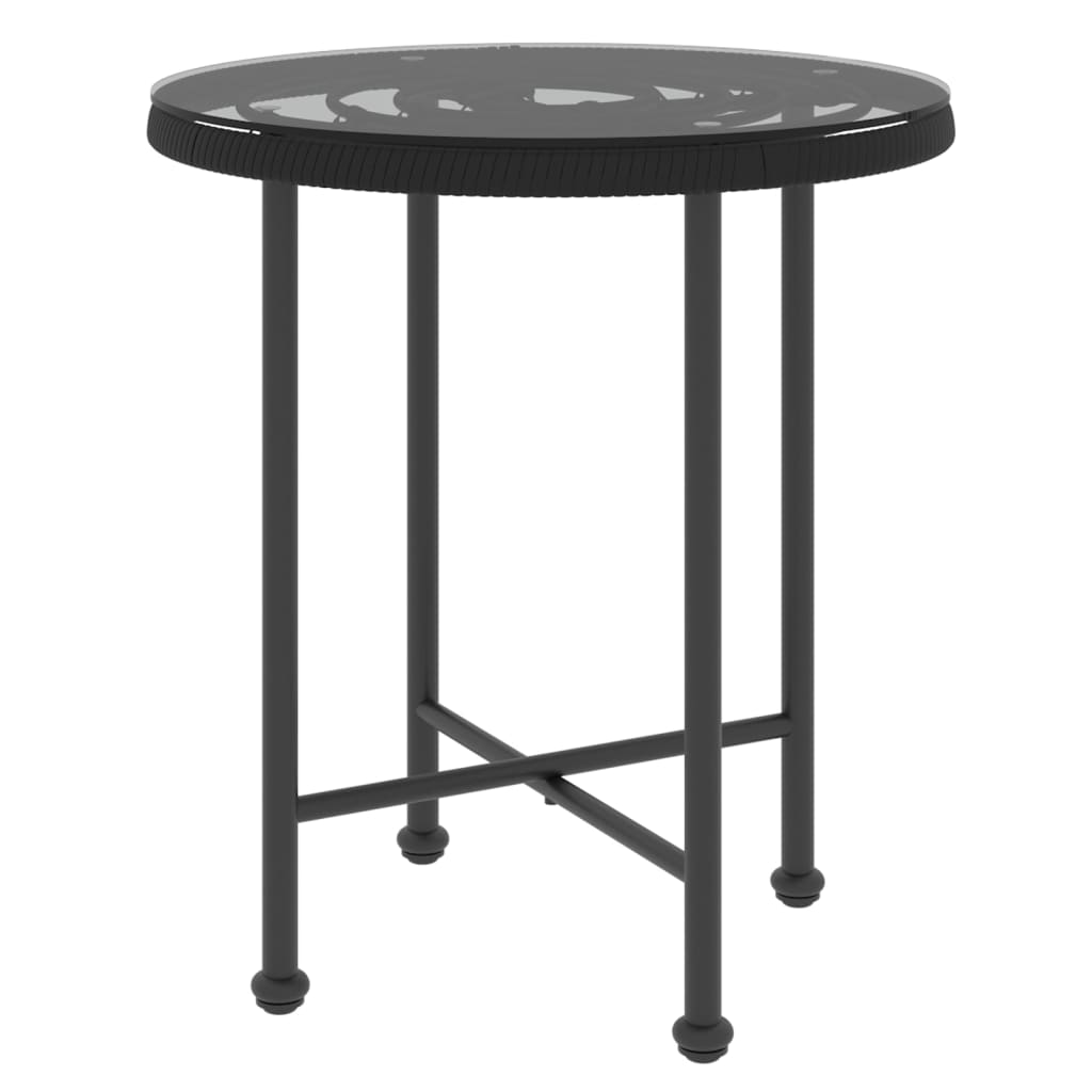 Dining Table Black Steel Compact UV-resistant Bistro Table