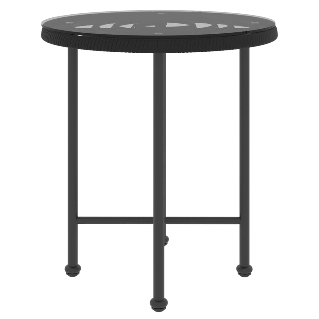 Dining Table Black Steel Compact UV-resistant Bistro Table