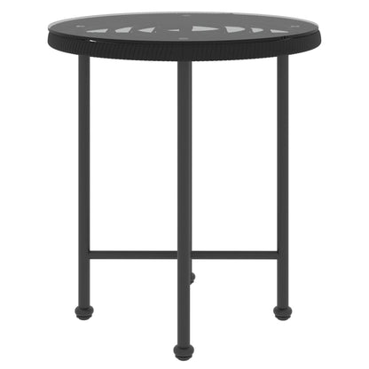 Dining Table Black Steel Compact UV-resistant Bistro Table