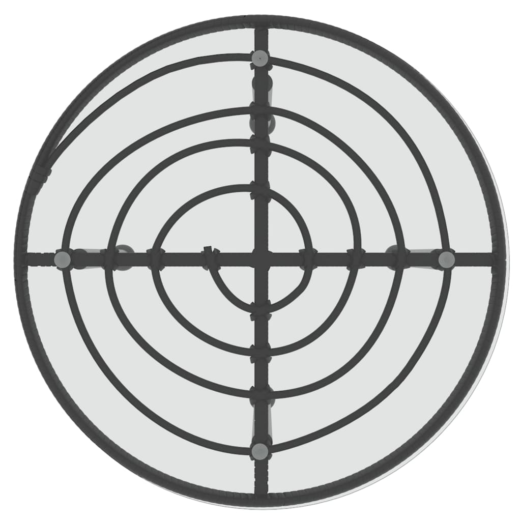 Dining Table Black Steel Compact UV-resistant Bistro Table