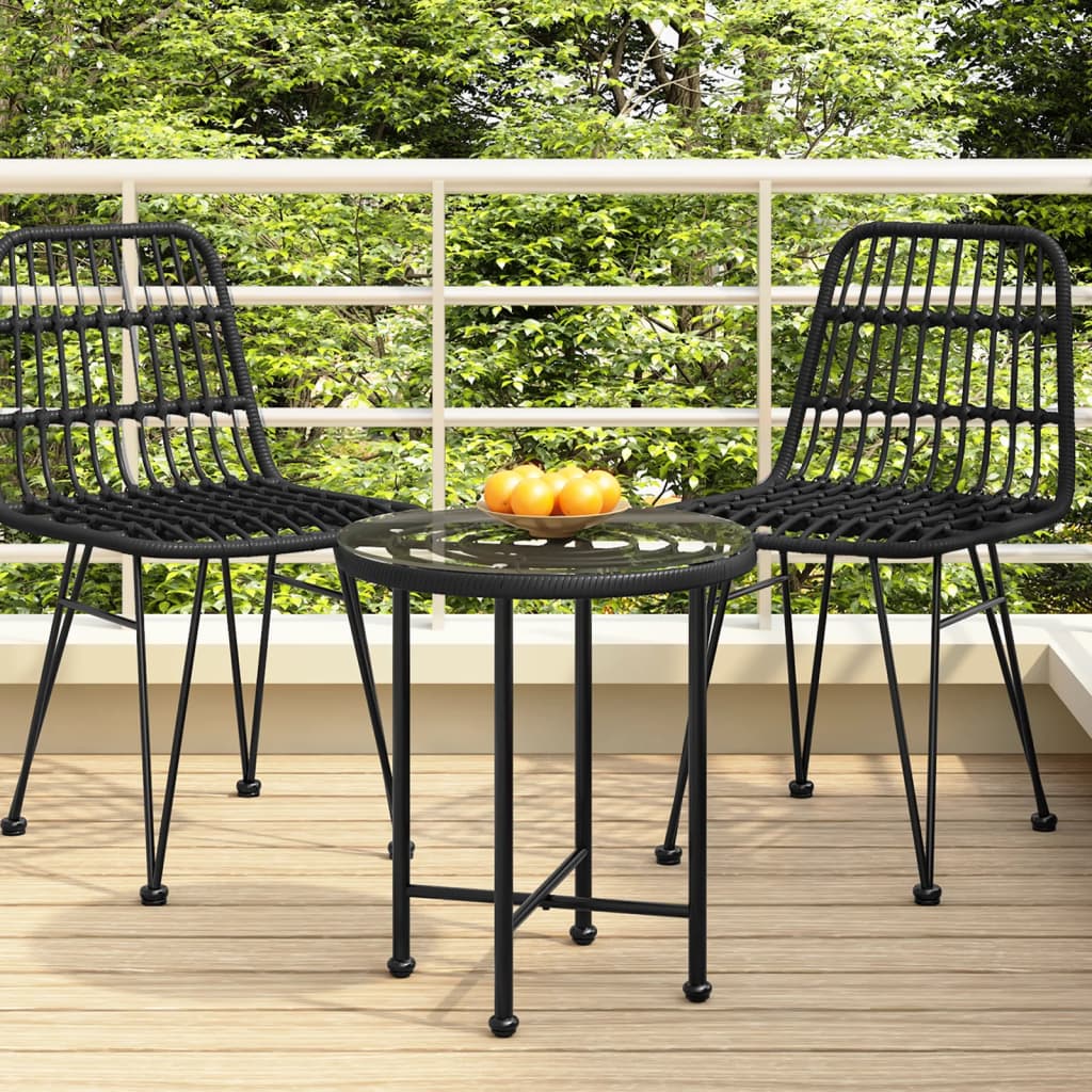 Dining Table Black Steel Compact UV-resistant Bistro Table